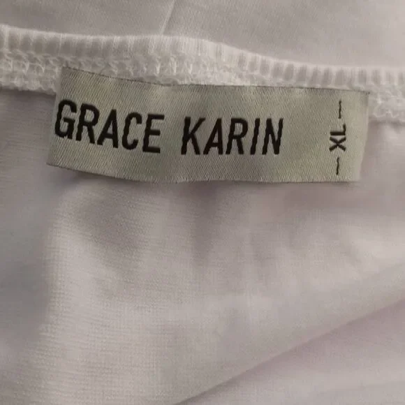 GRACE KARIN WHITE STRAPLESS MAXI DRESS SZ.XL EUC - Picture 2 of 9